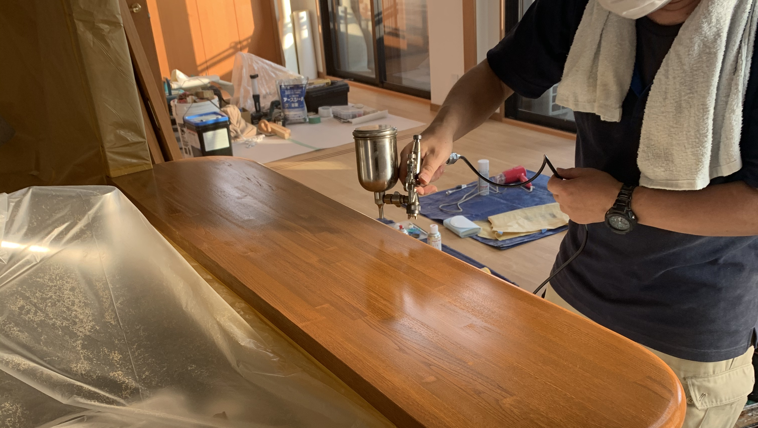 カウンターキッチンのリペア